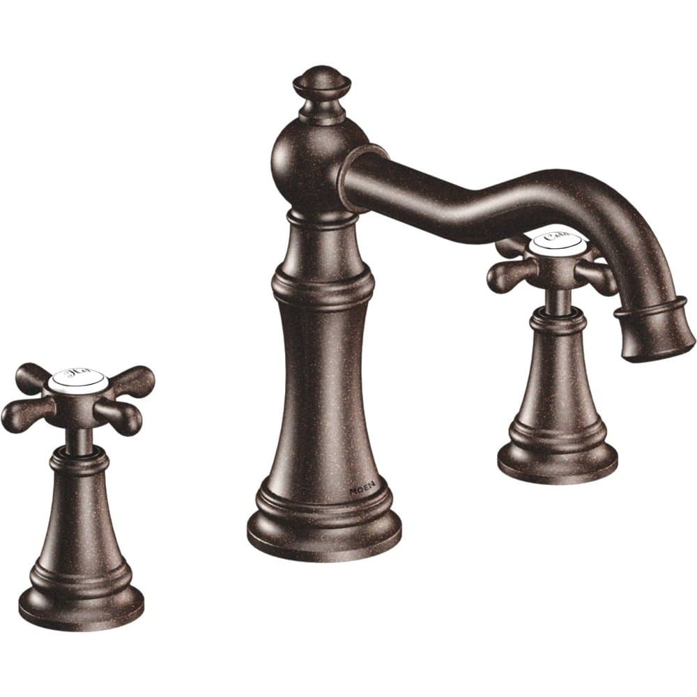 Moen TS22101ORB Weymouth Grifo para tina tipo Roman, dos manijas, alto arco, Oil-Rubbed Bronze