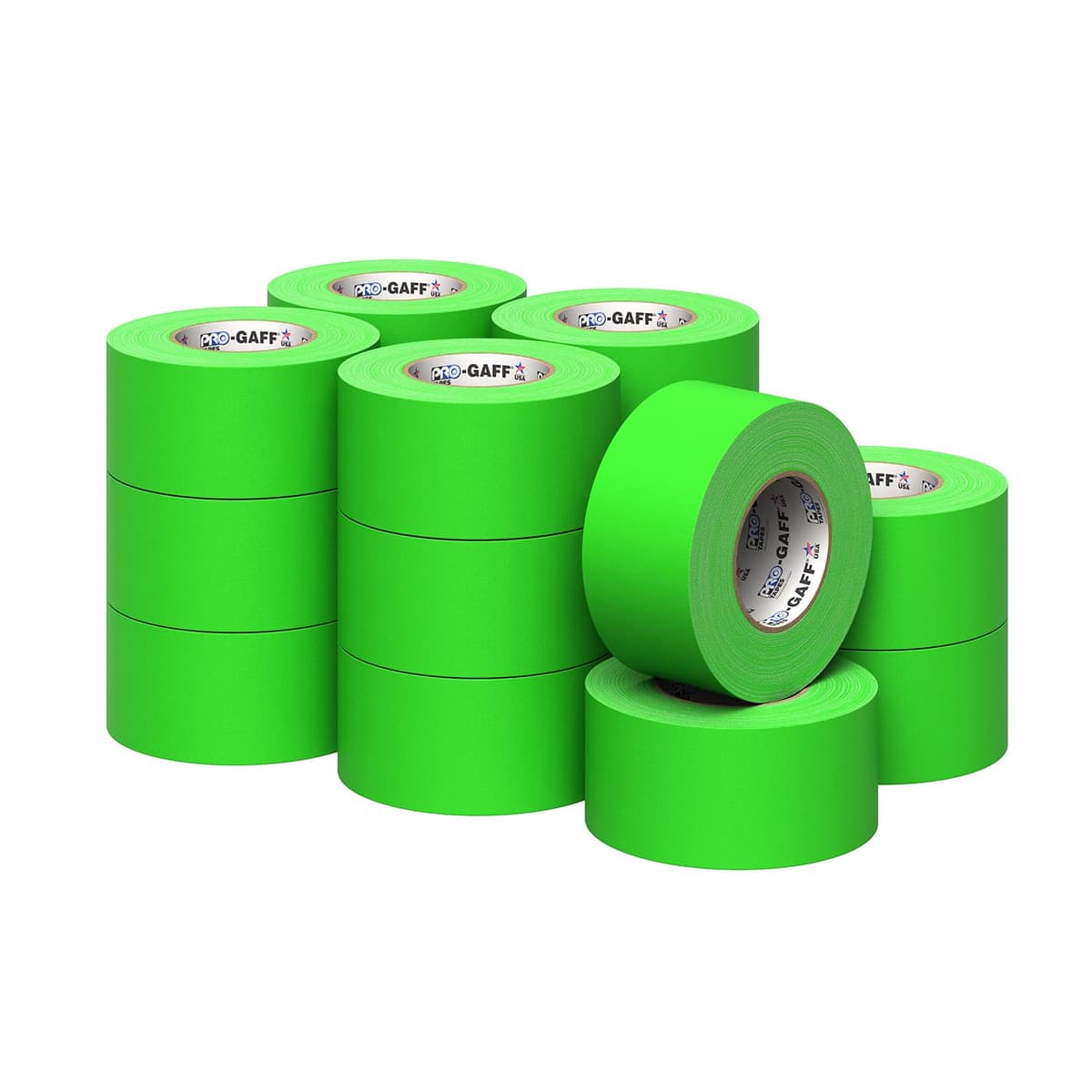 Pro Gaff 11 mil 3" x 50 yd Fluorescente Verde - Gaffers Tape profesional Pro-Gaffer-11-3x50-FLG