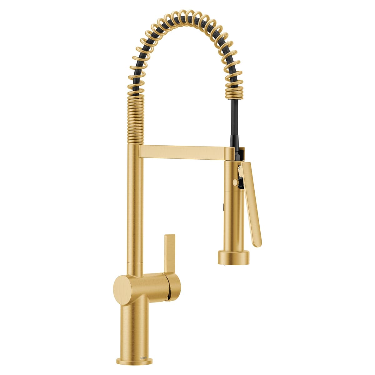 Moen CIA Pre-Rinse Spring Kitchen Faucet con PowerBoost Pro - Brushed Gold (7822BG)