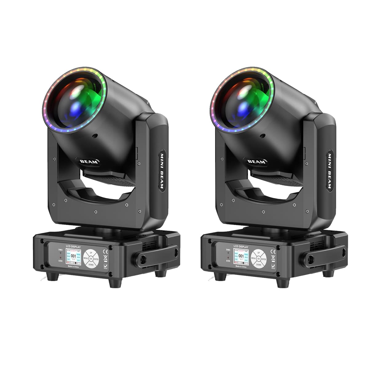 Wiwreenm 230W 7R Moving Head DJ Light 2-Pack con 27×0.5W LEDs, 48-Facet Prism, 14 Gobos, 14 Colores (18CH DMX512) ZQ02357X2US