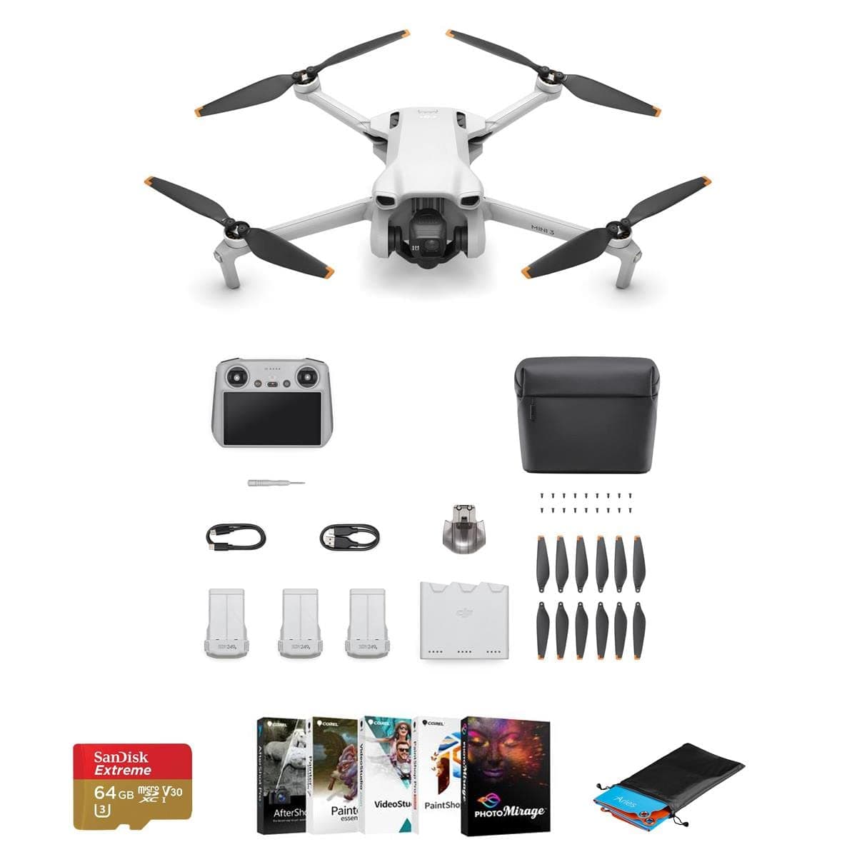 DJI Mini 3 Drone Fly More Combo con Control Remoto y Accesorios CP.MA.00000613.01 BK