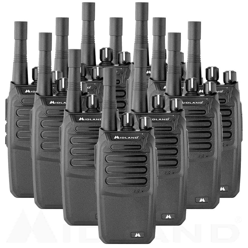 Midland BR200 Radio Comercial Bidireccional - Pack de 12 (Negro) BR200X12