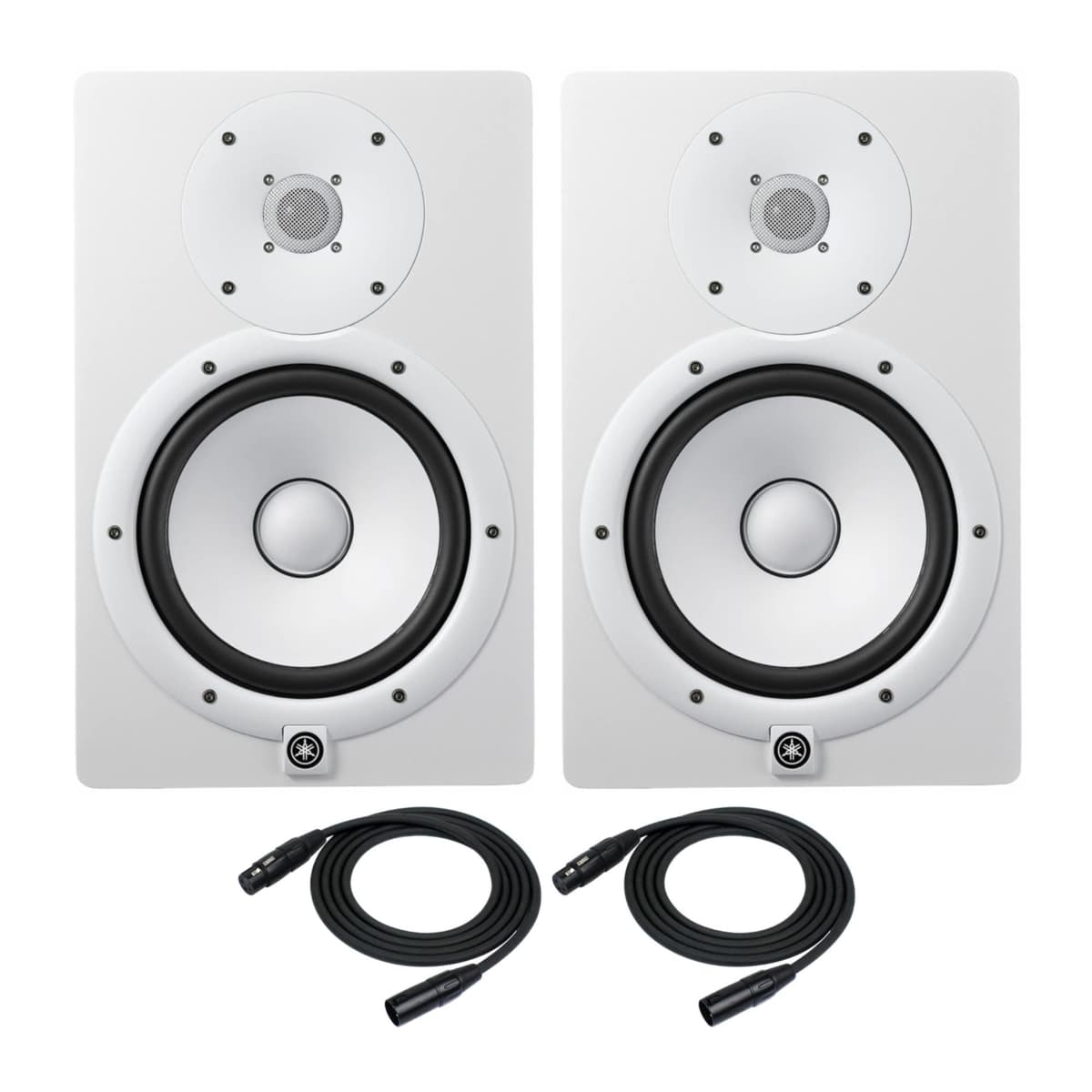 Yamaha HS8 Bundle: Monitores Activos HS8W Pair + 2 Cables XLR 20ft HS8WK3