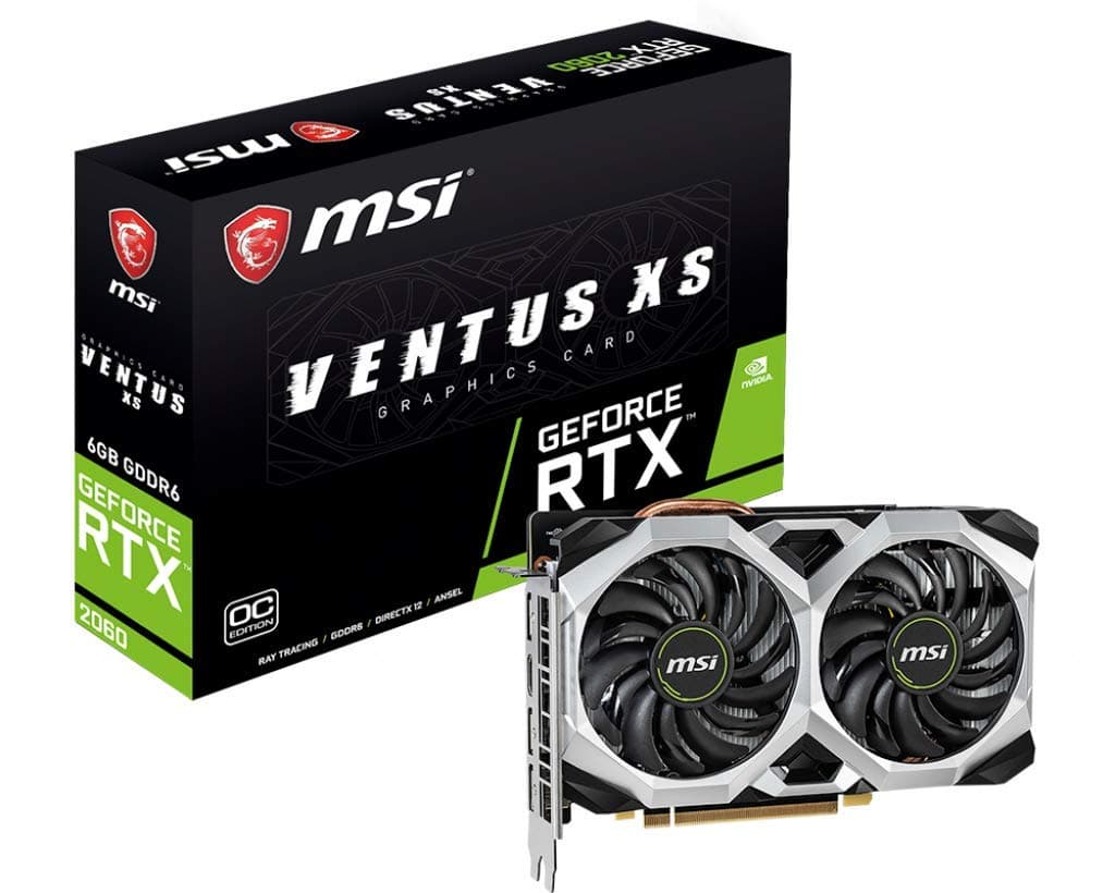 msi Gaming GeForce RTX 2060 6GB GDDR6 192-bit HDMI/DP Ray Tracing Arquitectura Turing VR Ready Tarjeta de Video (RTX 2060 Ventus XS 6G OC)
