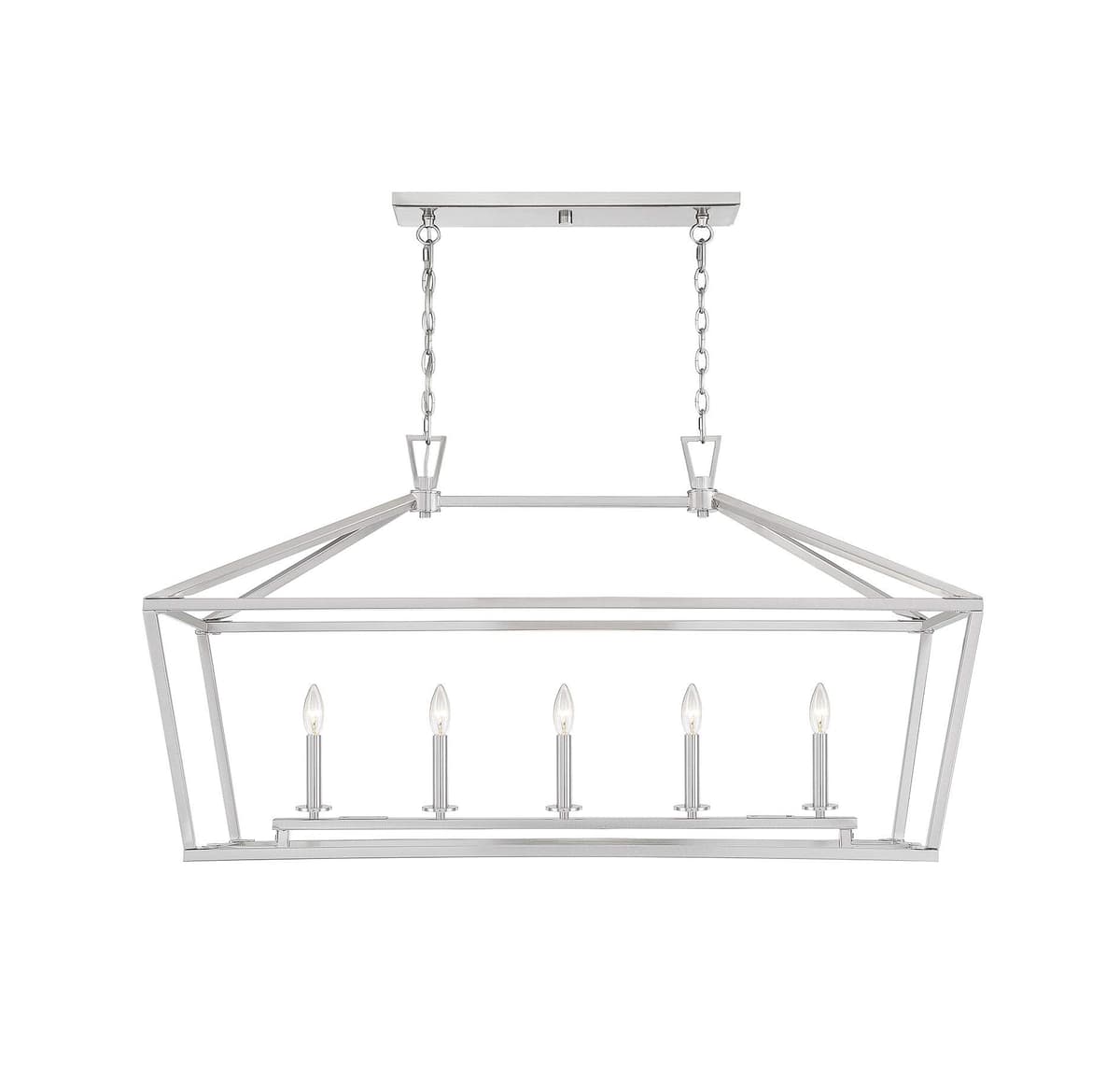 Savoy House Townsend candelabro lineal 5 luces, 24" H x 44" L, Satin Nickel 1-324-5-SN