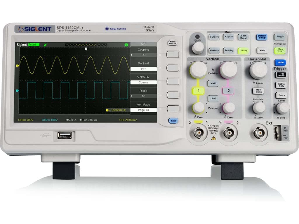 Siglent SDS1102CML+ Osciloscopio de banco de 2 canales 100 MHz