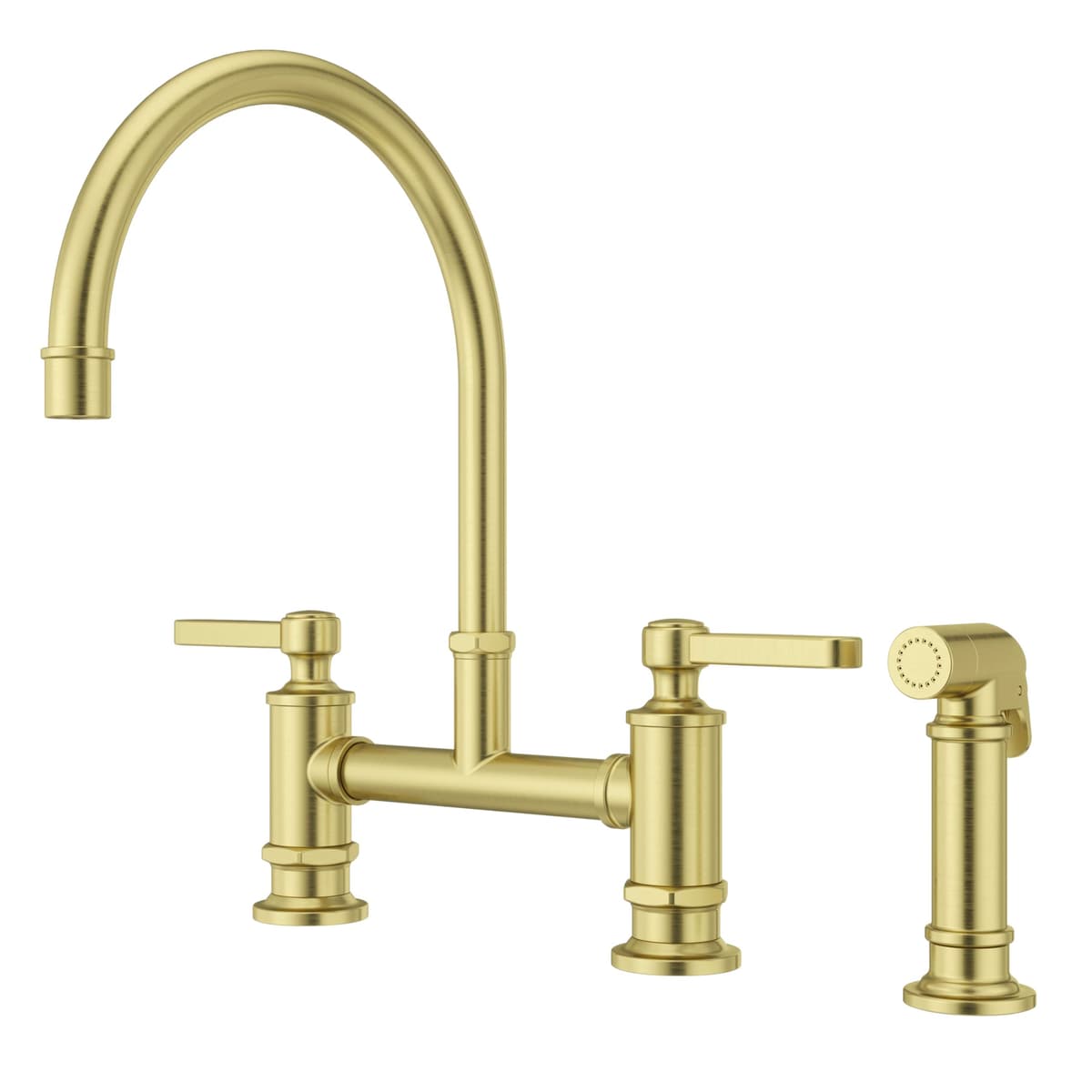 Pfister LG31-TDBG Port Haven Grifo de Cocina Puente con Rociador Lateral, Brushed Gold