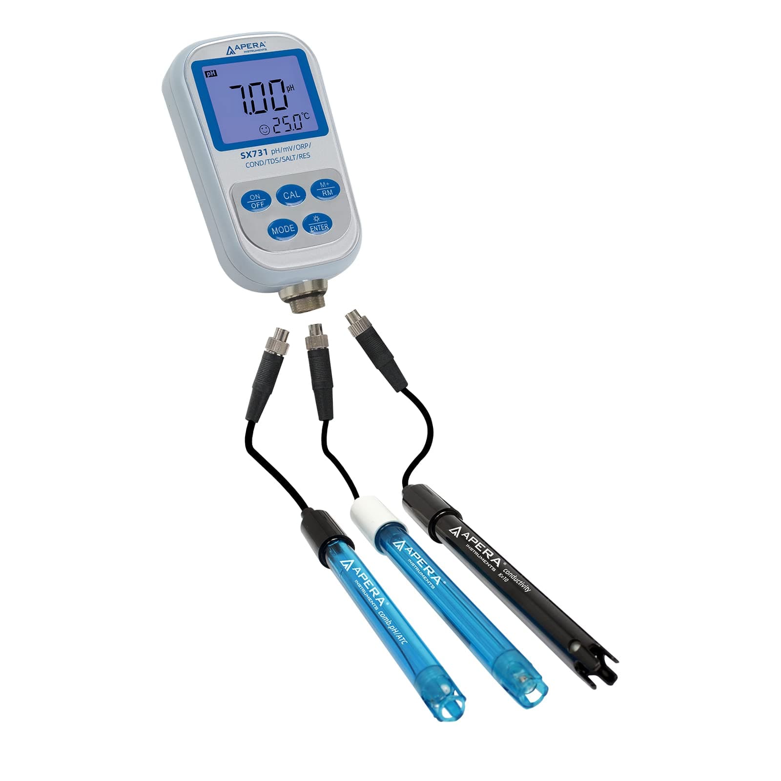 Apera Instruments SX731 pH/ORP/Conductivity/TDS/Salinity/Resistivity Portable Handheld Multiparameter Meter Kit, Silver * PEDIDO! B0BBHB58MG-1