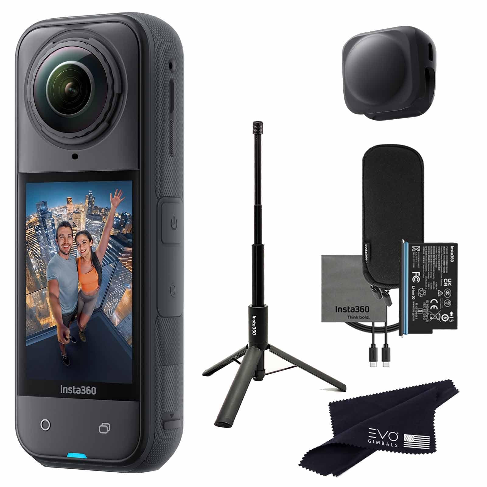 Insta360 X5 Tripod Selfie Stick Bundle - Cámara 360 8K resistente al agua con sensores 1/1.28" 48MP, ideal para tours 360 (sin tarjeta) X5-2-IN-1-SELFIE_LC_No Card