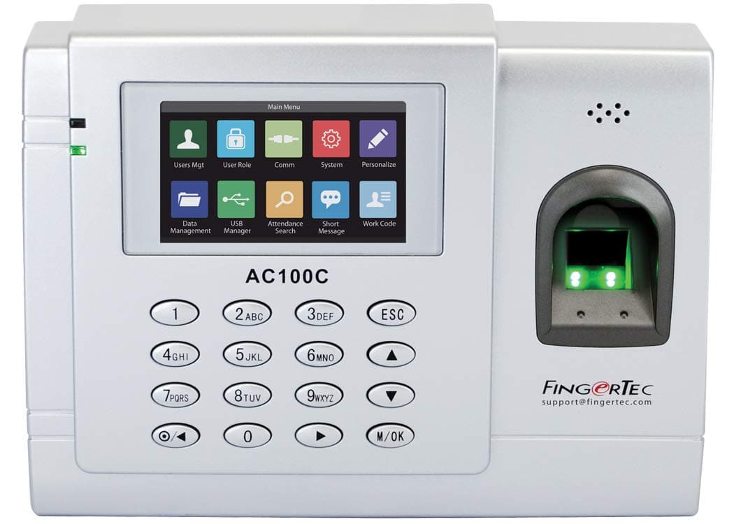 Fingertec AC100C Sistema biométrico de control de tiempo y asistencia
