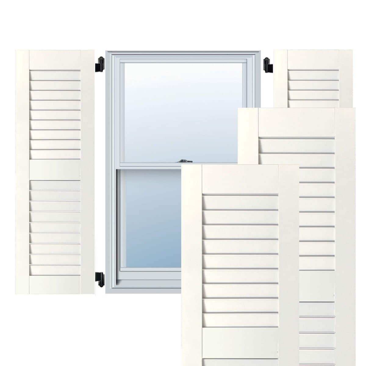 Ekena Millwork RWL12X061WHM Persianas exteriores de madera auténtica 12" x 61" Blanco (par)