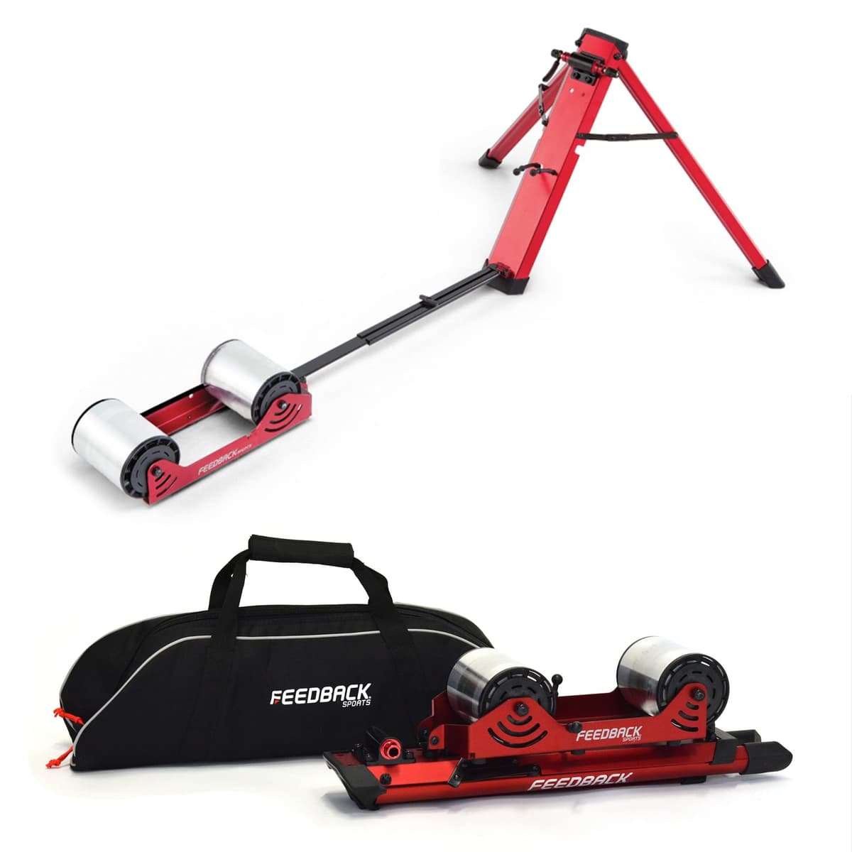 FEEDBACK SPORTS Omnium Over-Drive Entrenador portátil para bicicleta, Rojo 17084