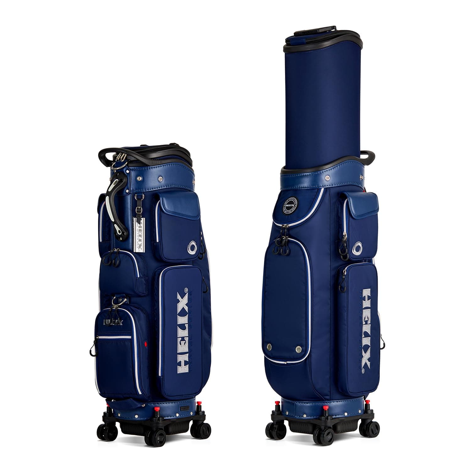 HELIX Golf Cart Bag con ruedas universales y cubierta retráctil dura (Azul) 95097-BL