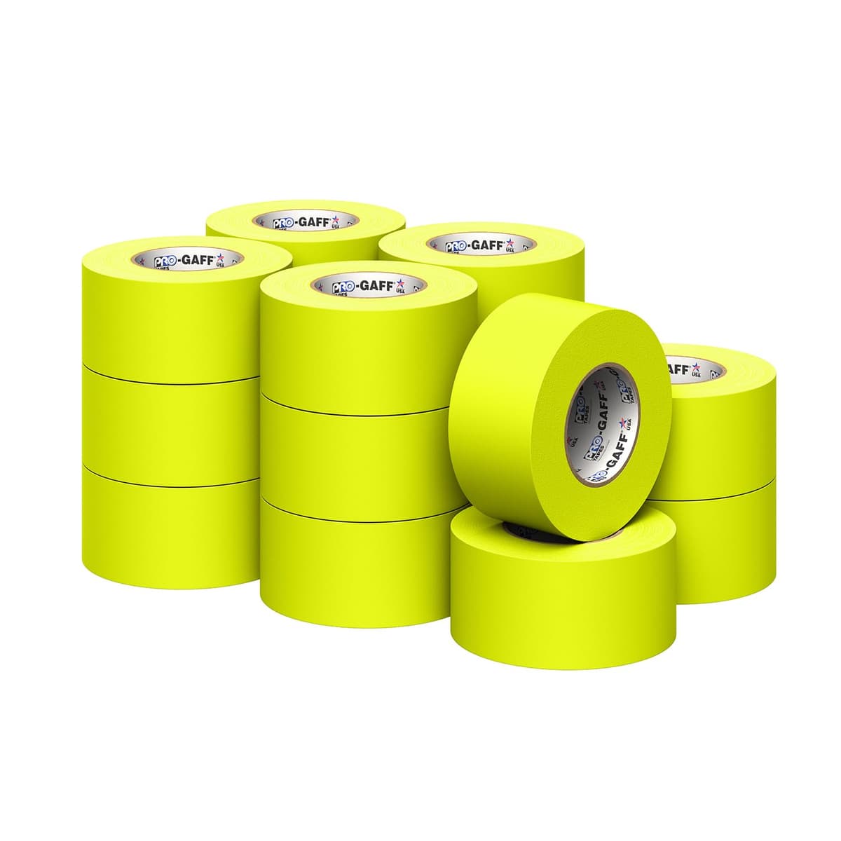 Pro Gaff 11 mil 3" x 50 yd Fluorescente Amarillo - Gaffers Tape profesional Pro-Gaffer-11-3x50-FLY