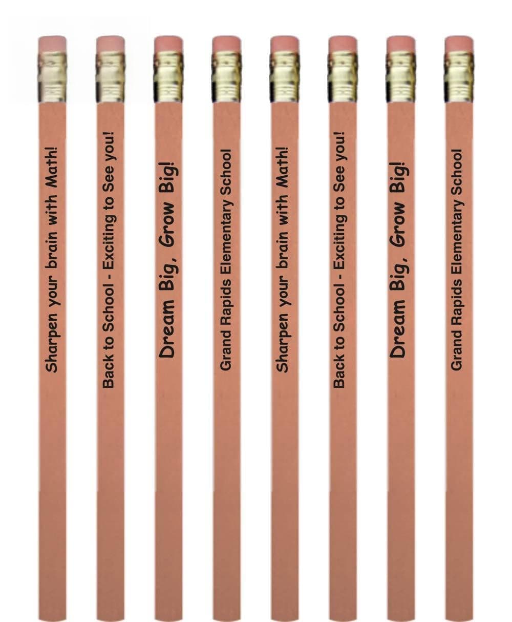 911 Pens 1500 Pack Lápices personalizados #2 HB2 redondeados, impresos con logo y texto (Natural) 647-01500-J-Natural