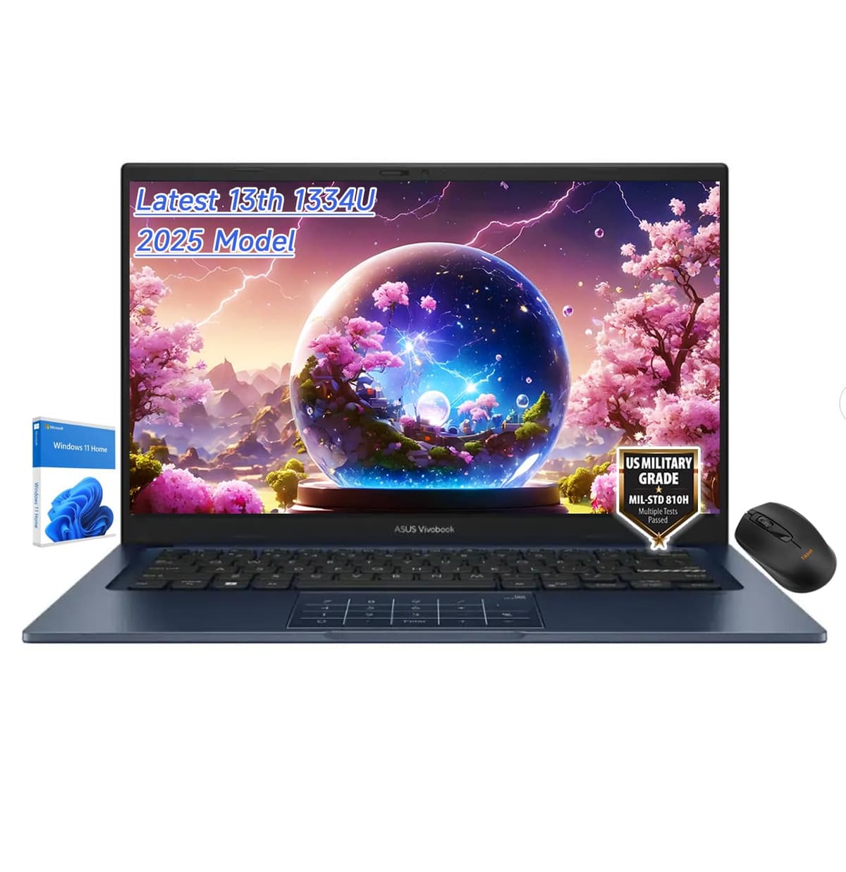 ASUS Vivobook 14" FHD Slim Laptop, Último i5-1334U de 10 núcleos, Intel UHD Graphics, USB-C, Cámara web, Modelo 2025, Win11 (40 GB RAM | 2 TB SSD) X1404VA-I512256