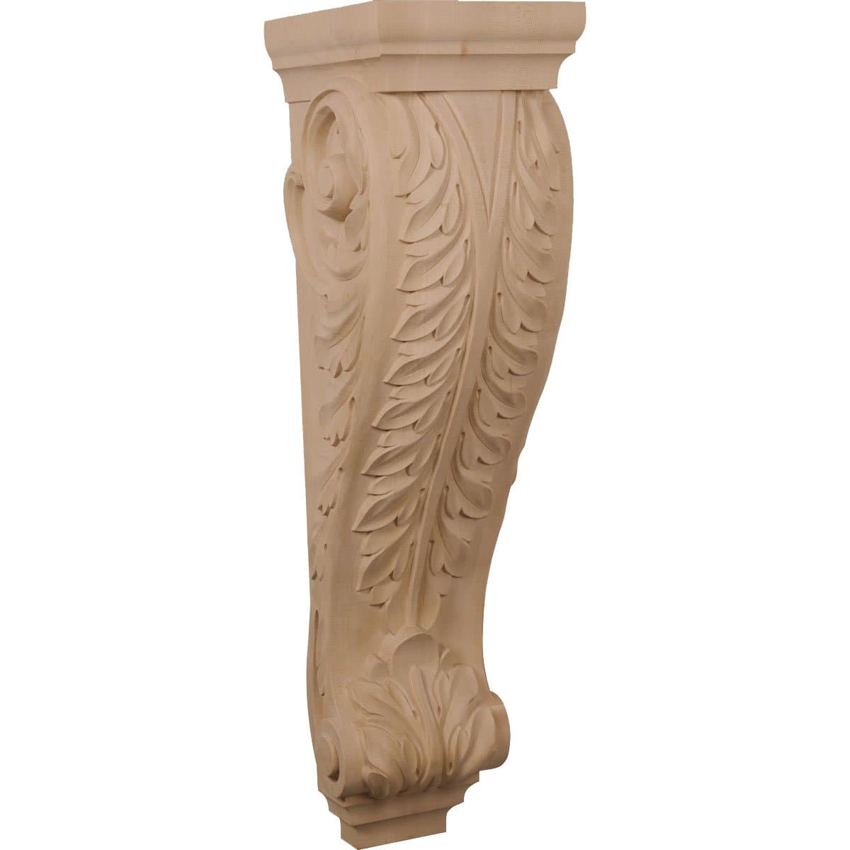 Ekena Millwork 9W x 10D x 34H Super Jumbo Acanthus Wood Corbel, Maple CORW09X10X34ACMA