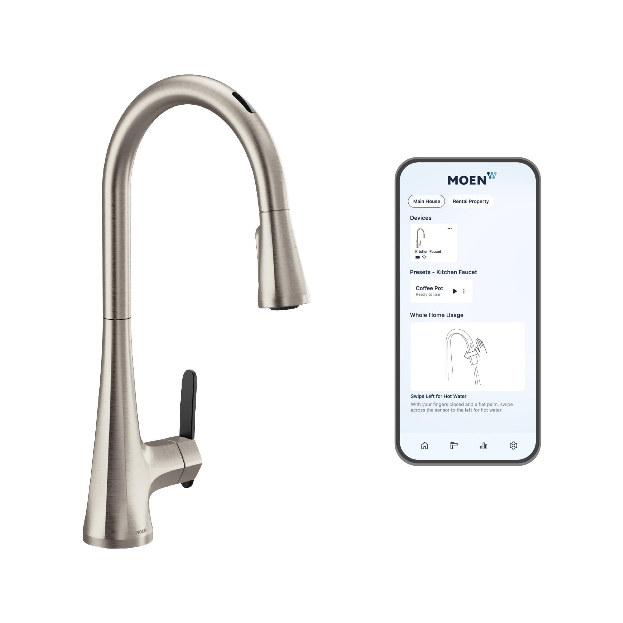 Moen S7235EV2SRS Sinema - Grifo inteligente touchless Spot Resist