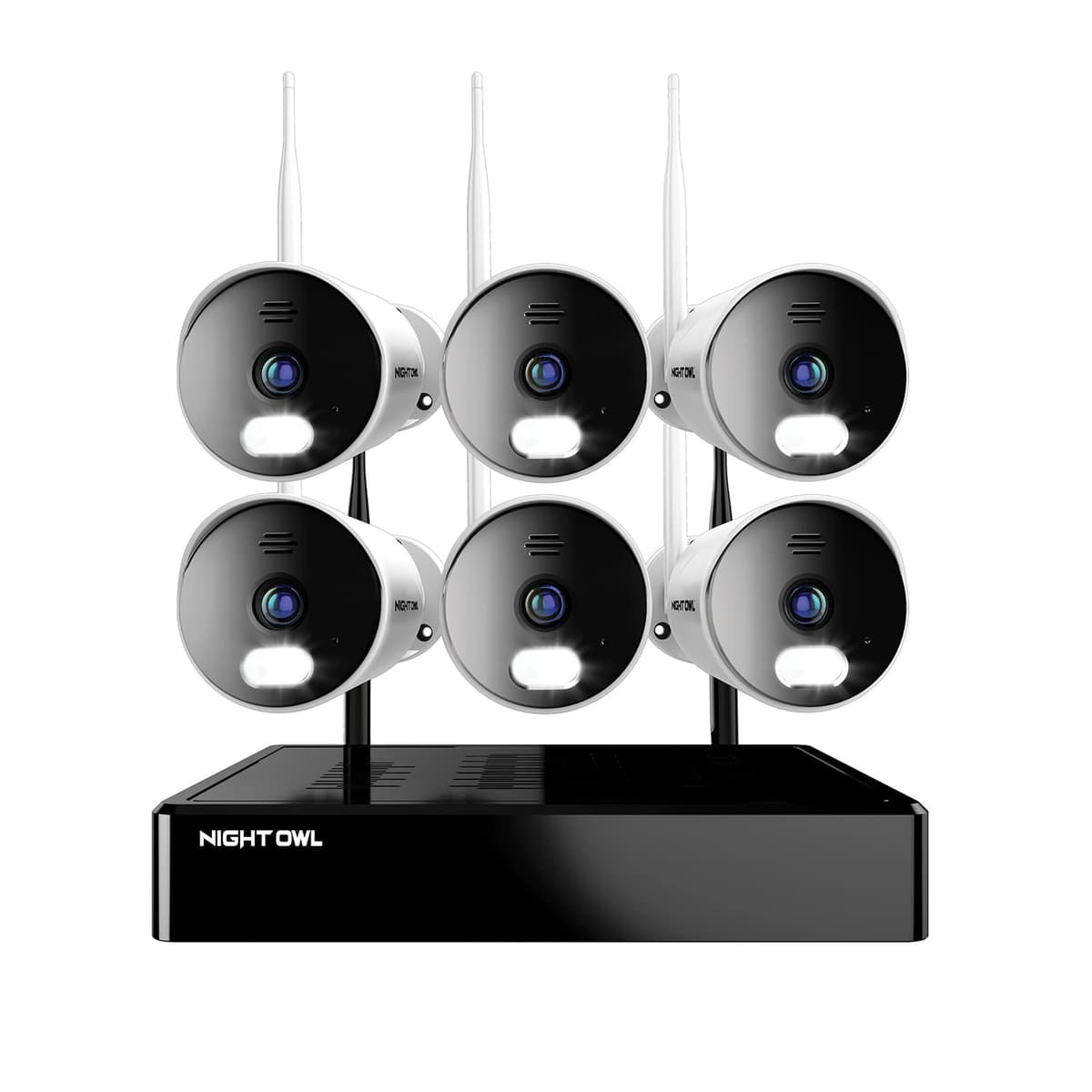 Sistema de Cámara de Seguridad para el Hogar Night Owl SP Bluetooth con Video (6) Cámaras Spotlight Wi-Fi IP 1080p HD para Interior/Exterior con Audio Bidireccional y Disco Duro de 1 TB (Ampliable hasta 8 Cámaras) BTWN81L-2-6-B