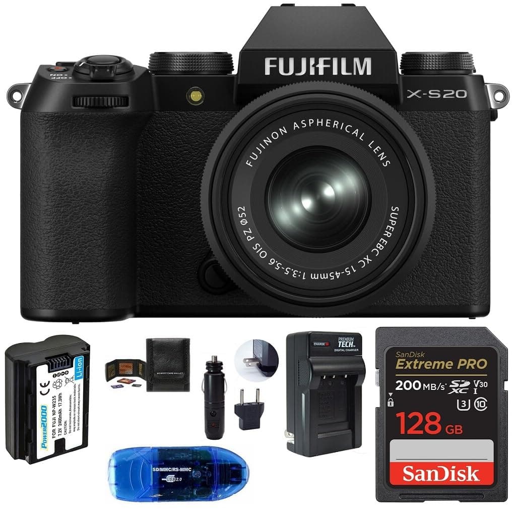 FUJIFILM X-S20 con lente 15-45mm y kit (6 piezas) FJX-S20-XC1545-128X-BT-6PCS
