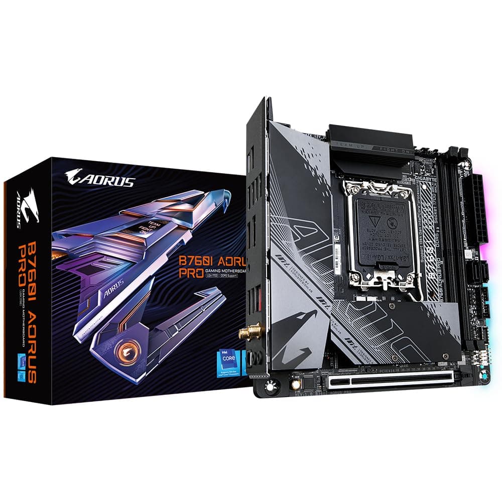 GIGABYTE B760I AORUS PRO 1.1 Placa Madre Intel LGA 1700 m-ITX, 2x DDR5~96GB, 1x PCIe x16,2x M.2,4x SATA, 5x USB 3.2,2x USB 2.0,1x Type-C