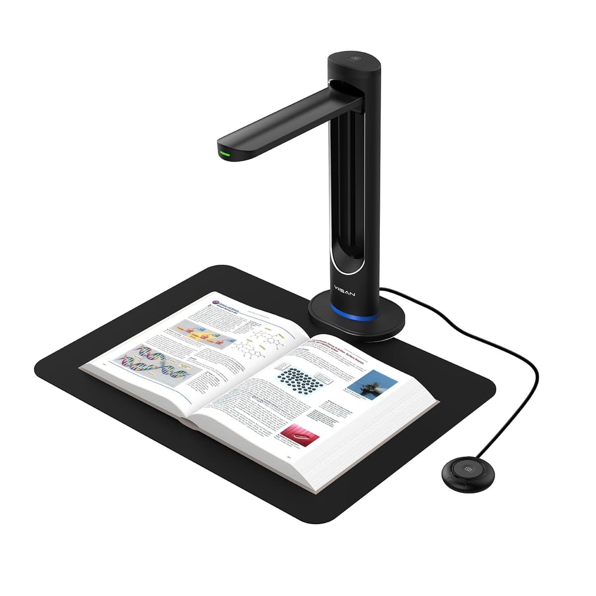 VIISAN K48 Escáner de Libros: Salida 48MP, Cámara USB para Laptop/Escritorio, Enderezado de Páginas, Escaneo de Documentos de Varias Páginas, OCR y TTS, Lectura AI, Cámara UVC/UAC, Compatible con Windows y macOS