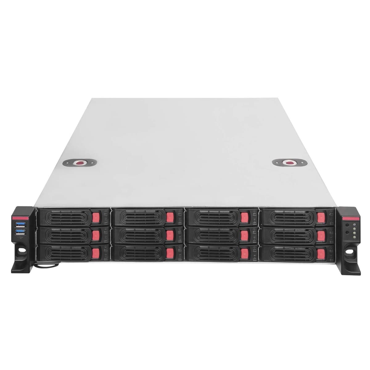 Silverstone Technology Chasis montable en rack 2U de 12 bahías para discos HDD/SSD 2.5" / 3.5" con interfaz Mini-SAS HD SFF-8643 12 Gb/s RM22-312