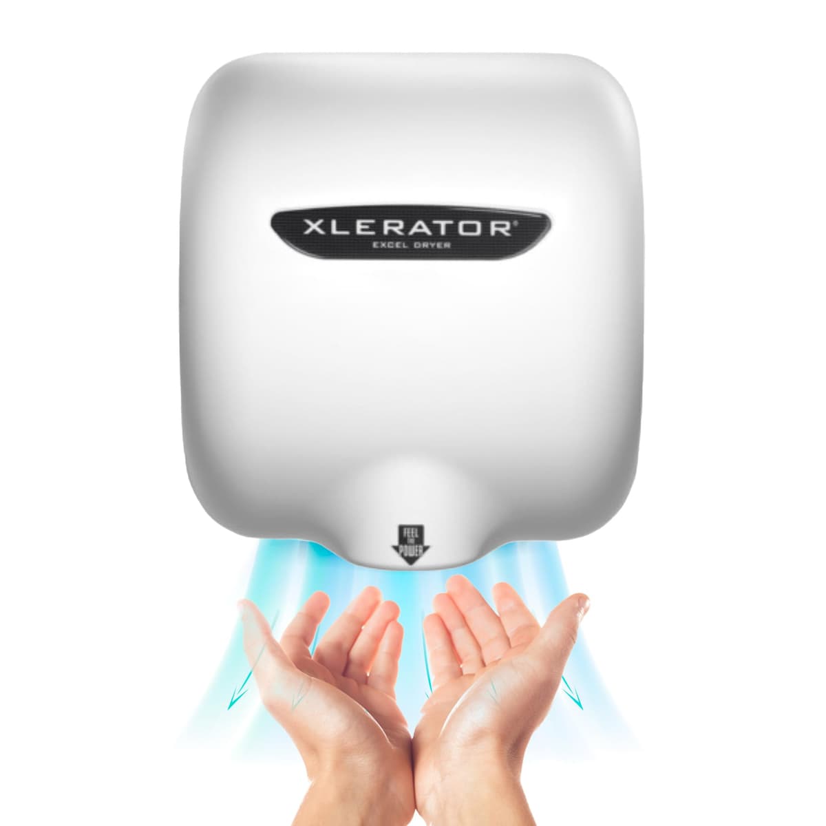 XLERATOR XL-W Secador de manos automático de alta velocidad con cubierta blanca, 12.5 A, 110/120 V