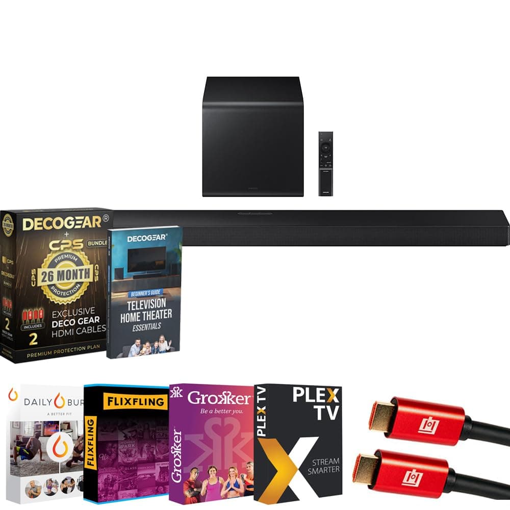 Soundbar Samsung HW-QS700F 3.1.2ch con Subwoofer, Bundle con 26 Meses de Protección y Accesorios E1SAMHWQS700F
