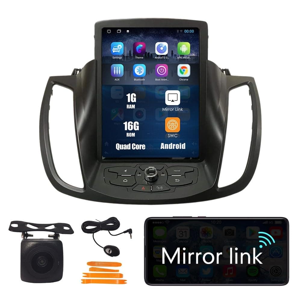 Kunfine Unidad Principal Android estilo Tesla 10.4" IPS para Ford Escape 2013-2019 - Quad Core 1G+16G KF-V9215Q