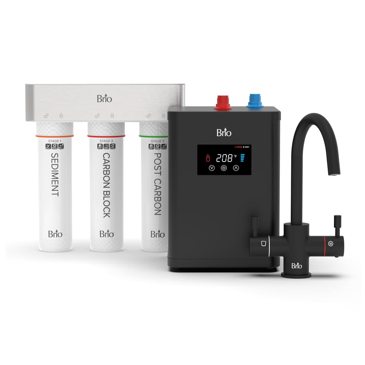 Brio 3-Stage Digital Instant Hot Water Undersink - Dual Flow Faucet Matte Black CLIHD300BLK