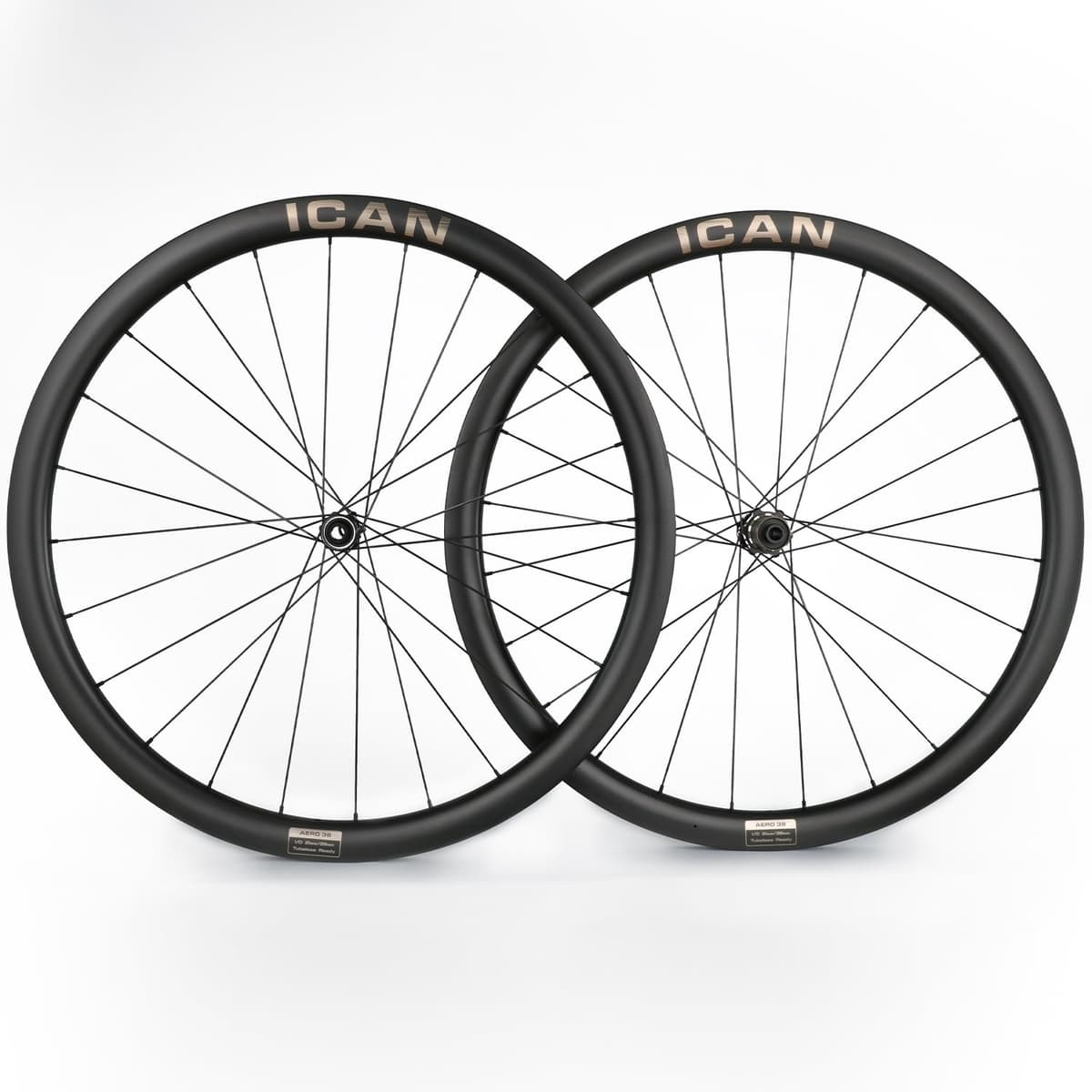 ICAN AERO 38 Juego de ruedas de carbono disc 700C 21mm interno - 1336g AERO 38-Disc