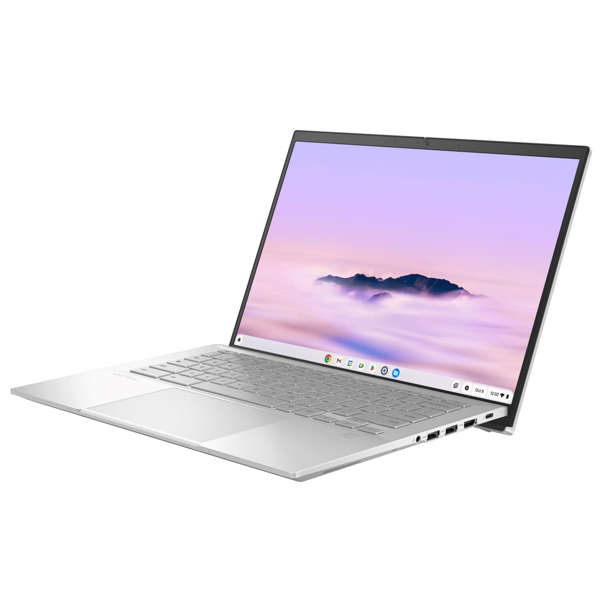 ASUS ExpertBook CX54 Chromebook Plus con Google AI, pantalla de 14" 2560x1600, procesador Intel Core Ultra 5, 8 GB de RAM, SSD de 128 GB, ChromeOS, plateado niebla, CX5403CMA-DB588