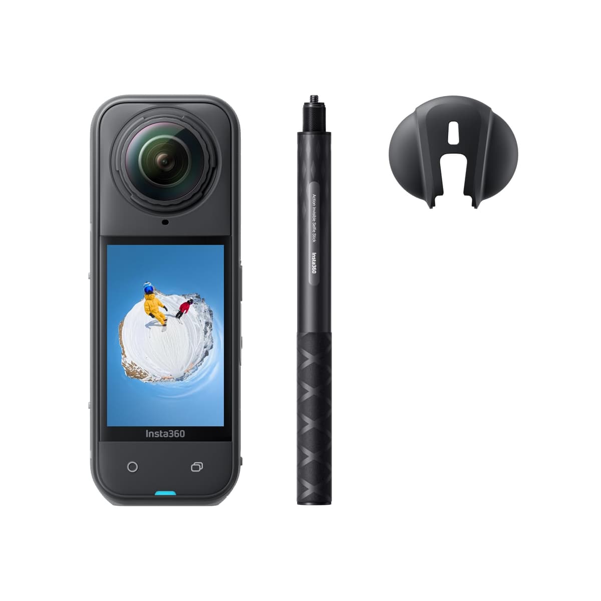 Insta360 X5 Snowboard Bundle - Cámara de acción 360° 8K, lente reemplazable y selfie stick invisible CINSAAHA-S1