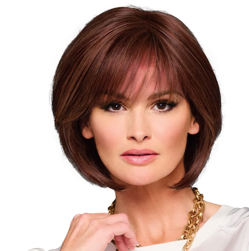 Hair u wear Raquel Welch Made You Look bob chic a la altura de la barbilla, 100% anudada a mano, casquete Petite-Average, RL33/35 Deepest Ruby