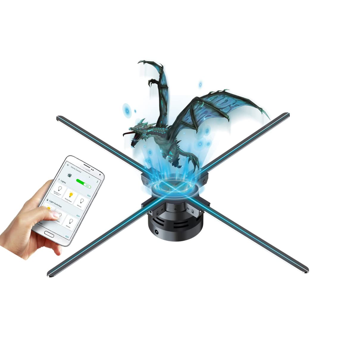 Missyou MS10 39.4" 3D Hologram Fan publicitario con Bluetooth y biblioteca de videos