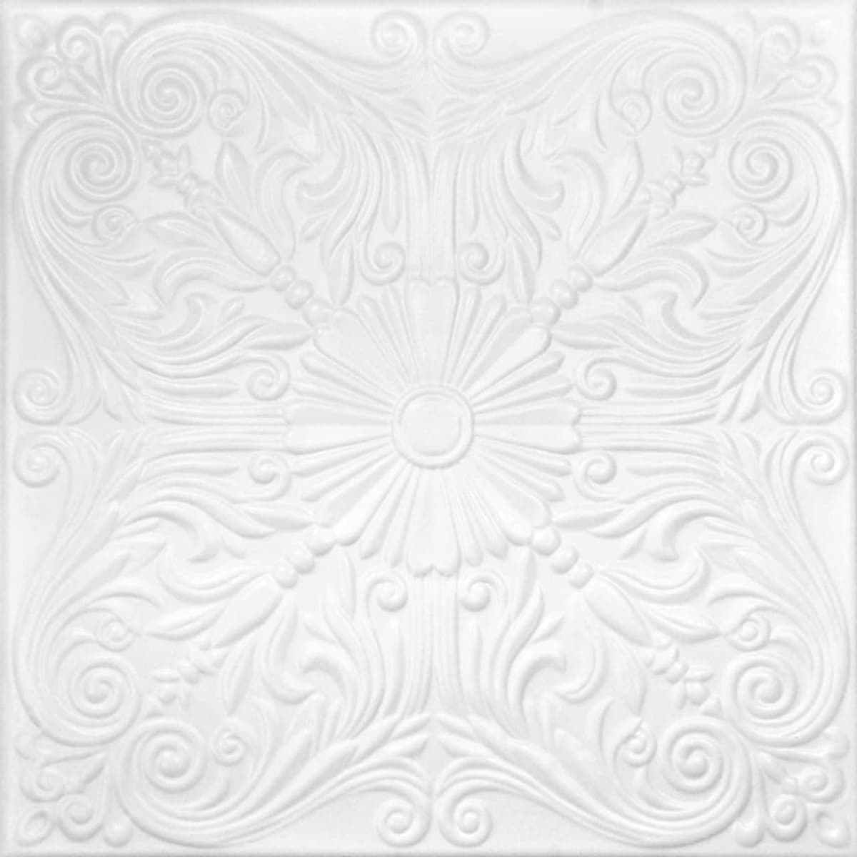 À LA MAISON CEILINGS R139 Spanish Silver Foam Glue-up Ceiling Tile (Pack de 144) Ultra Pure White - Satin (Behr) R139upws-144