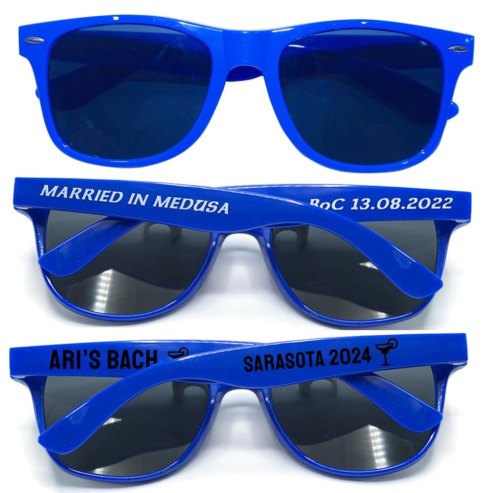 GZLDGIFTS 300PC Gafas de Sol Personalizables para Eventos - Azul Oscuro