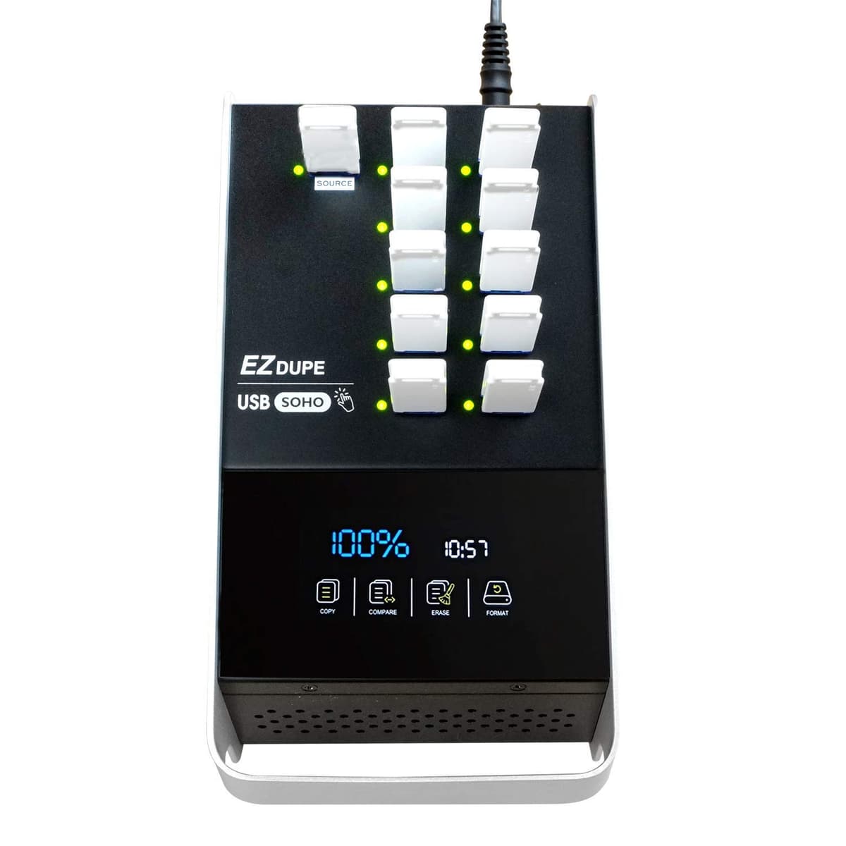 Duplicador EZ Dupe SOHO Touch 1 a 10 USB - Clonador/Copiador de Pendrives USB 2.0/3.0/3.1 y Borrador de Medios Flash con Menú Táctil DM-FU0-11V10TP