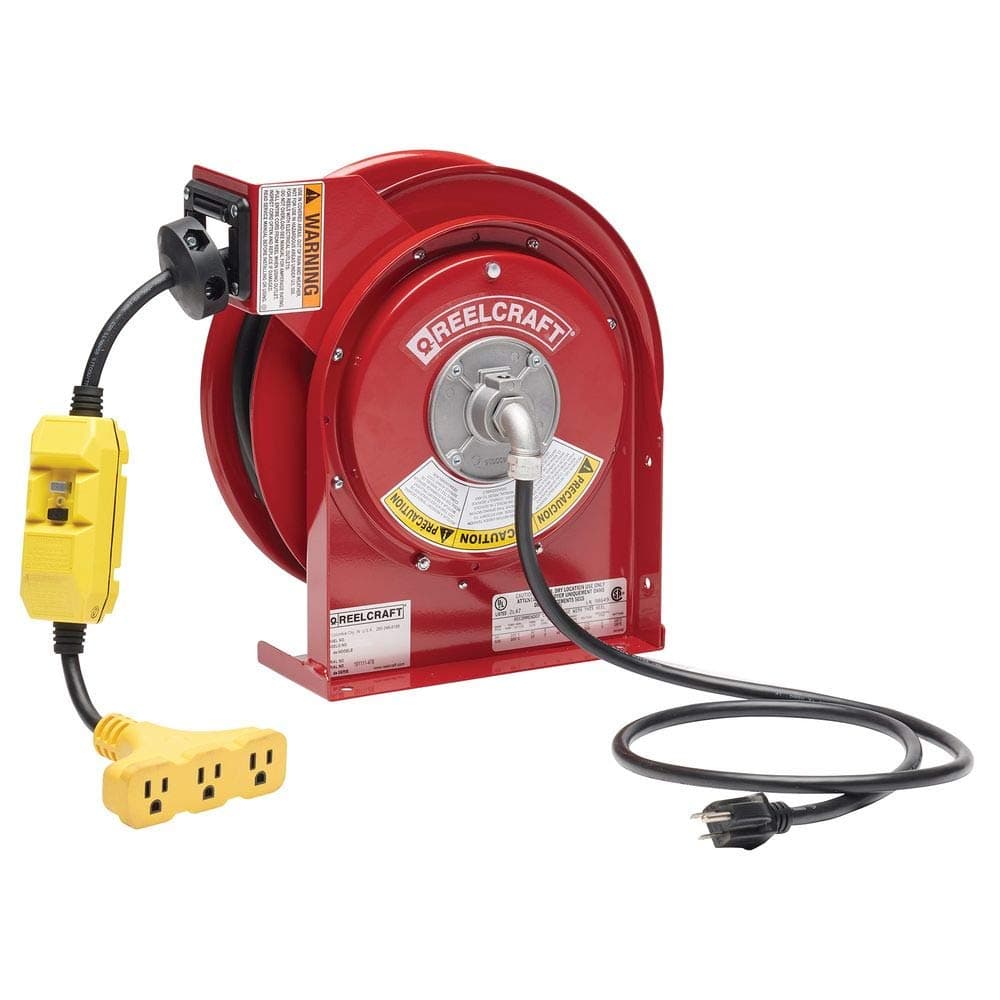 REELCRAFT Carrete para Cable de Alimentación de 45 pies, Enchufe Triple con GFCI FBA_L 4545 123 9G