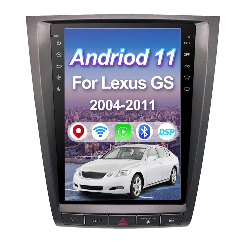 FLYUNICE 11.8 pulgadas Android 11 IPS Tesla Style 8GB RAM 128GB ROM estéreo para auto para Lexus GS 2004-2012 TS-1252S-8128-GT