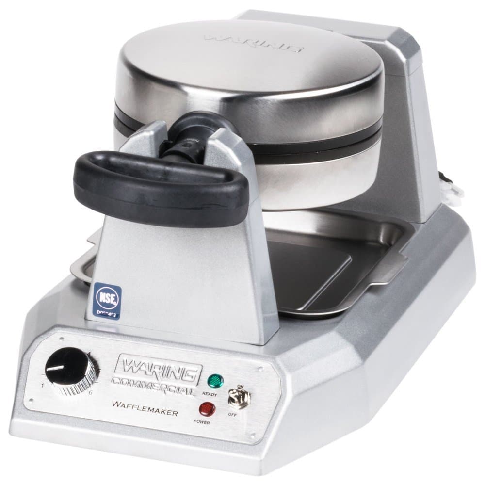 Waring Commercial WWD180 Classic Single Waffle Maker, 120V, 1200W, Rotary, Placas antiadherentes