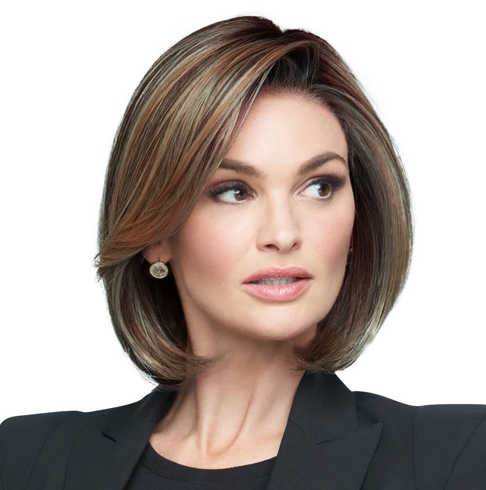 Hair u wear Raquel Welch Portrait Mode bob largo hasta la barbilla, capa suave, RL9/24SS Iced Cafe Latte, talla estándar