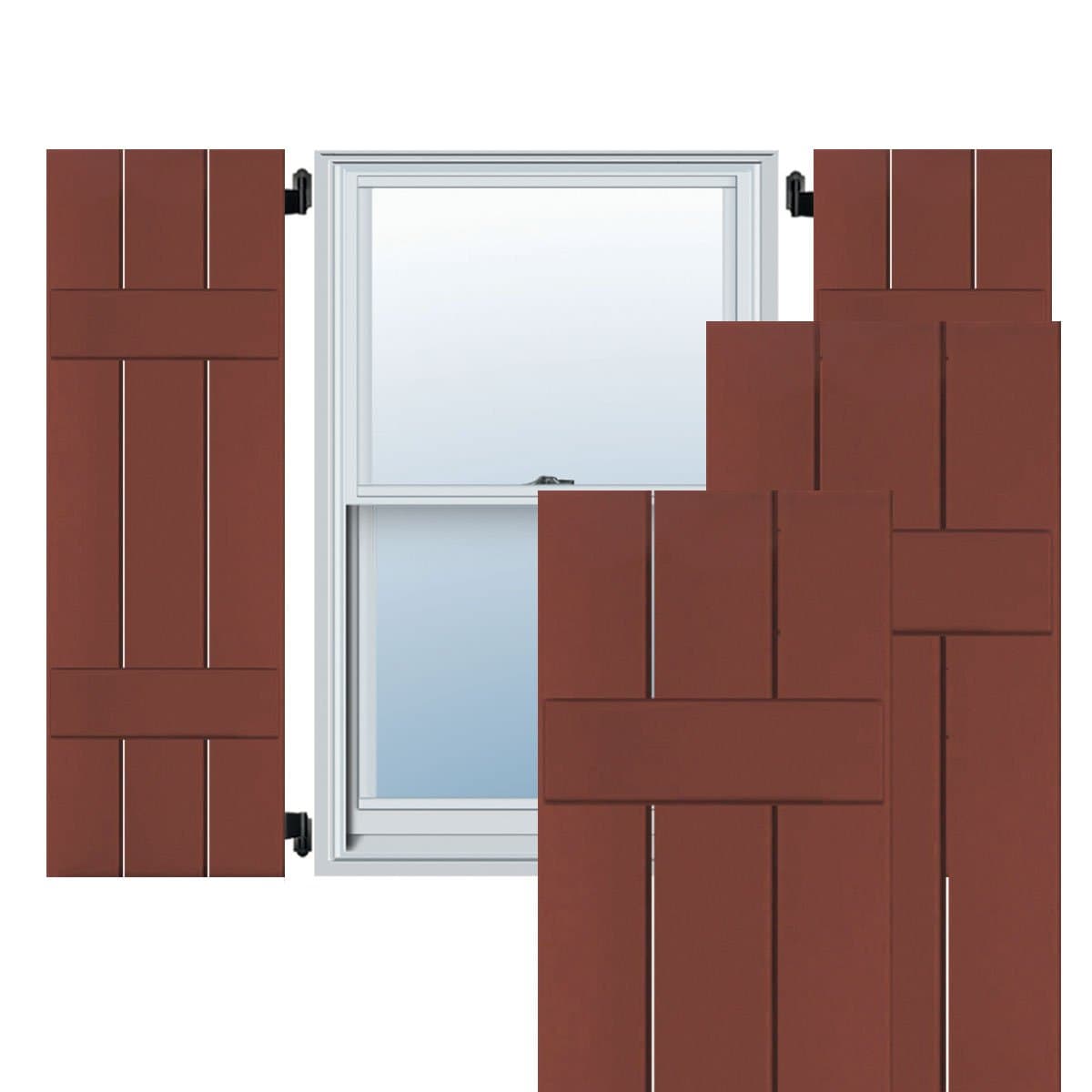 Ekena Millwork RWB12X048RWM Persianas exteriores de madera de caoba sapeli 12" x 48" (par)