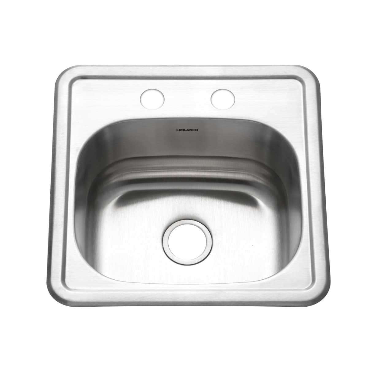 Houzer Hospitality Fregadero de Acero Inoxidable 18" Drop-In Topmount Redondo - 1515-6BS-40