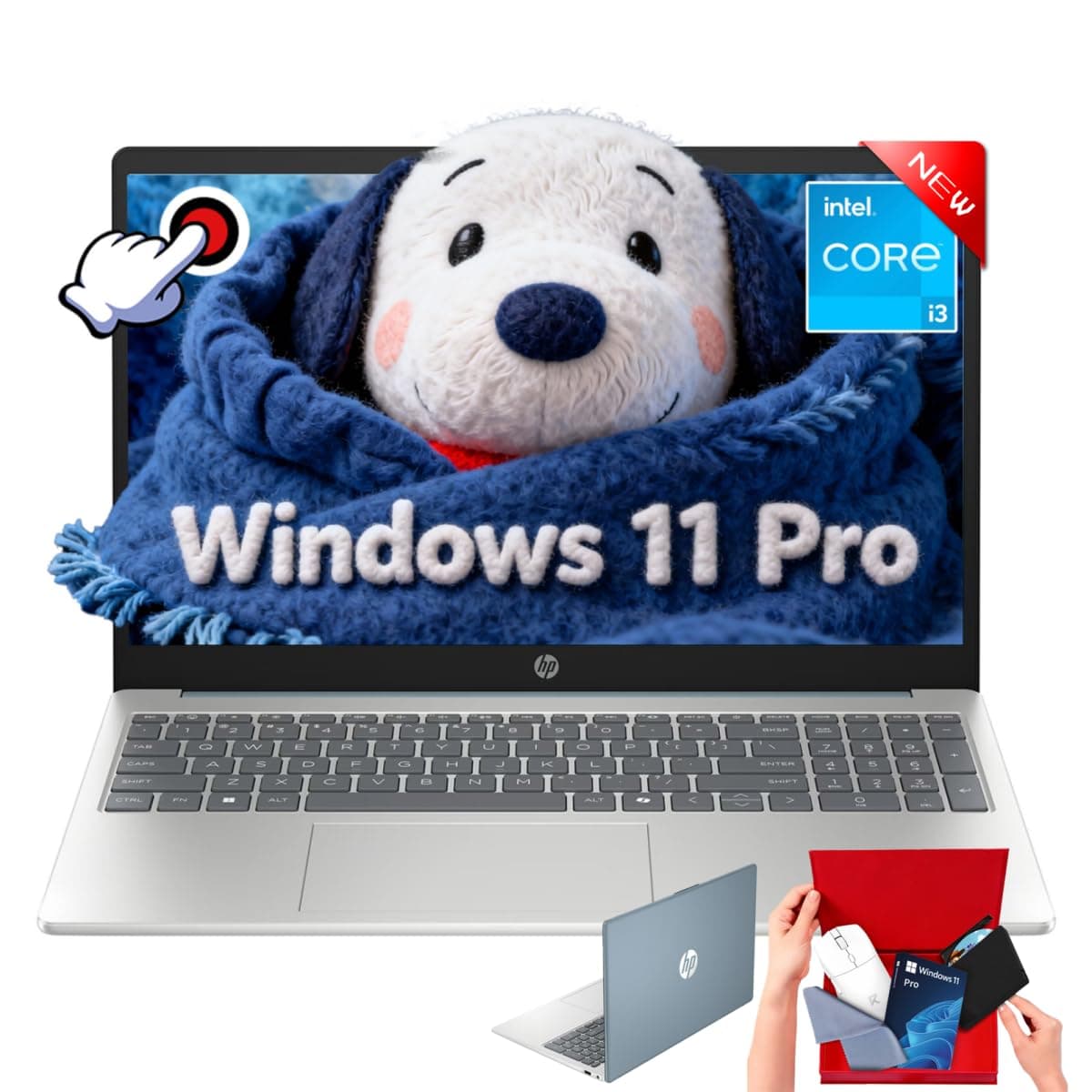 HP Laptop de 15.6" con Pantalla Táctil - 16 GB RAM, 1 TB SSD, Windows 11 Pro, FHD Antirreflejo, Intel Core i3-N305, Gráficos Intel UHD, Copilot AI, Larga Duración de Batería, Laptop Empresarial para Trabajo y Estudiantes
