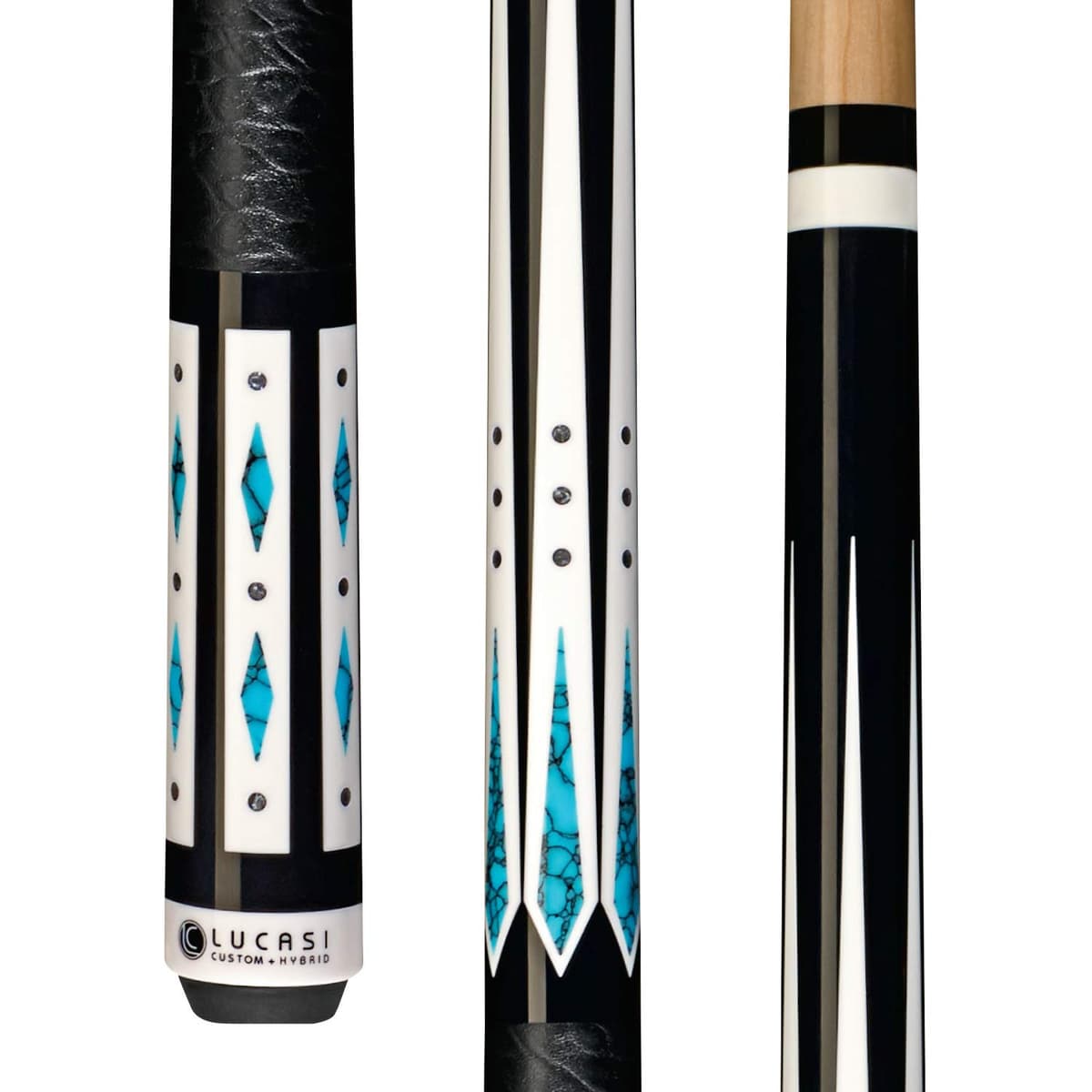 LUCASI LHC98 Custom + Hybrid Taco de Pool - Shaft Low Deflection spliced, punta Kamui PRO, joint Uni-Loc, funda blanda