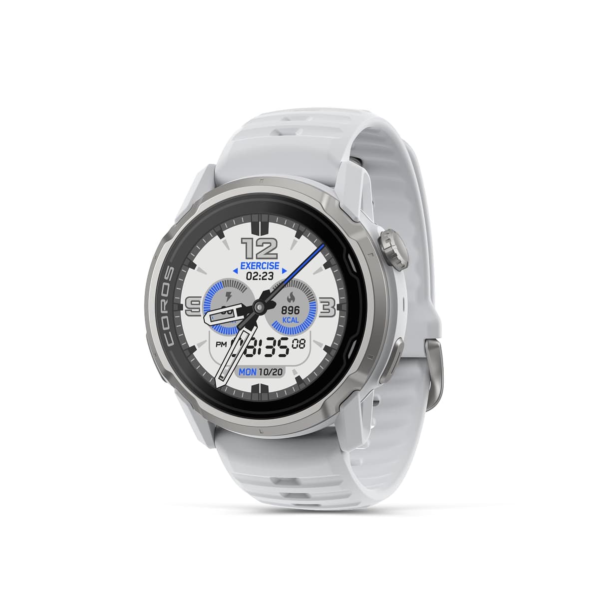COROS APEX 4 (46 mm) Reloj GPS, Pantalla táctil MIP de 1.3", Mapas globales con navegación giro a giro, 41 días de batería, Pines de voz y llamadas manos libres, para correr, esquiar y escalar - Blanco