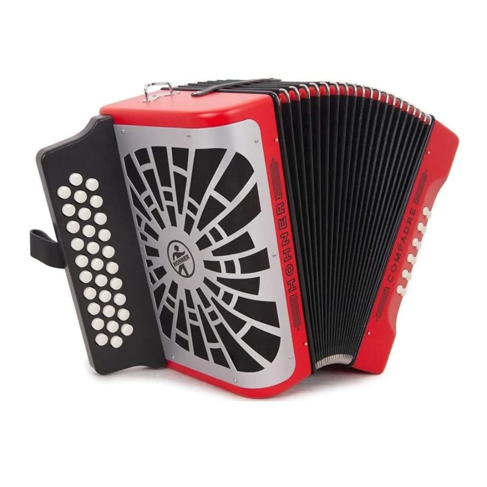 Hohner Compadre EAD Acordeón (Rojo) con Funda de Transporte COER-N