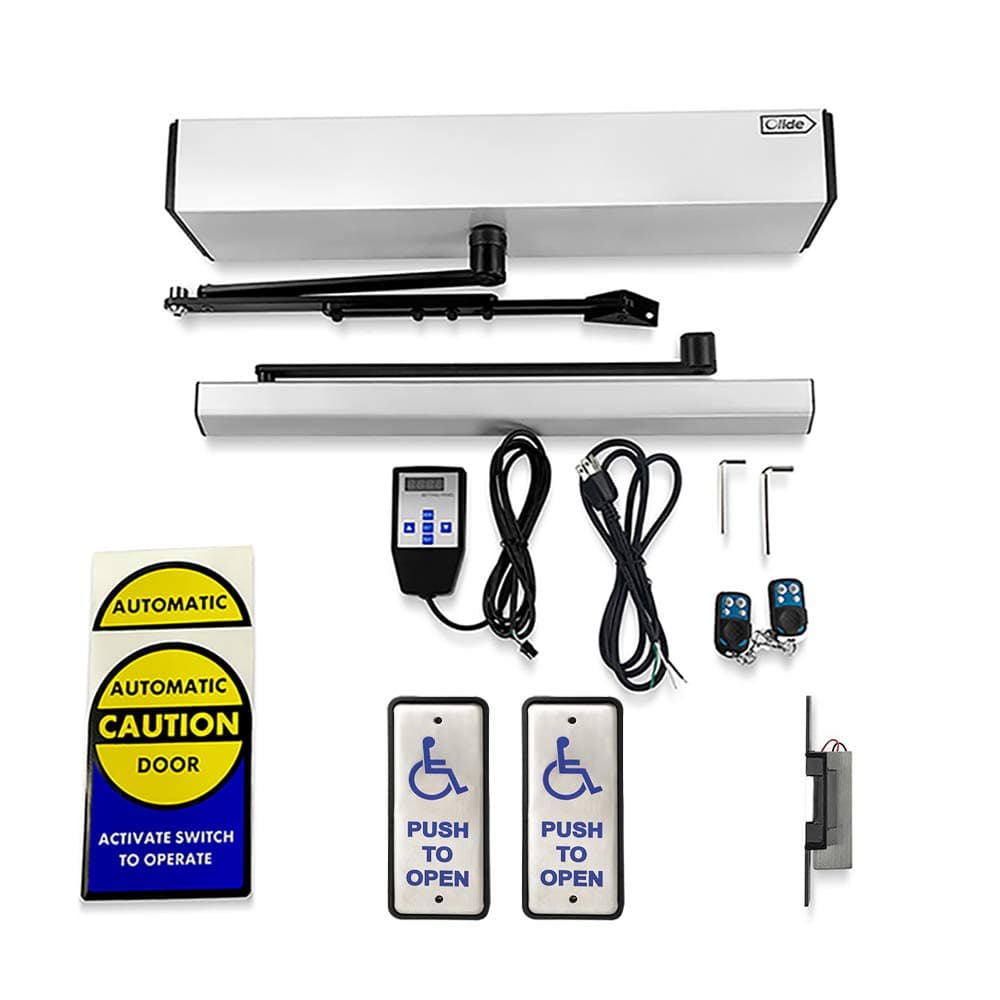Olideauto Electronic Automatic Swing Door Opener con Botón Hardwired Olide-515 y Electric Strike 550lbs
